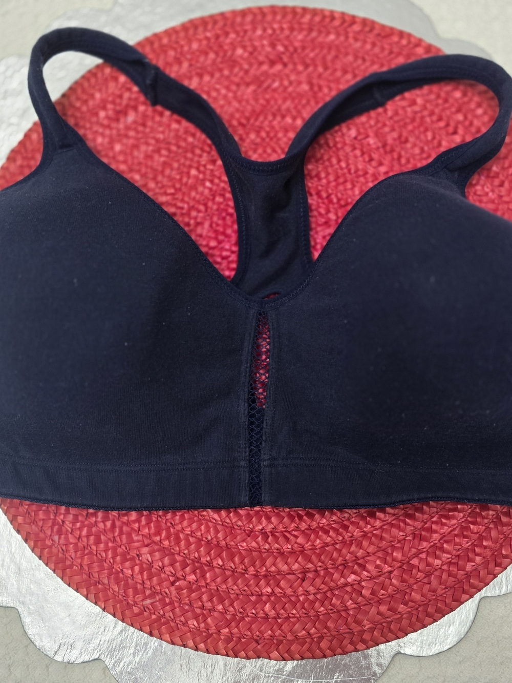 Hanes Navy Blue Wireless Racerback Bra